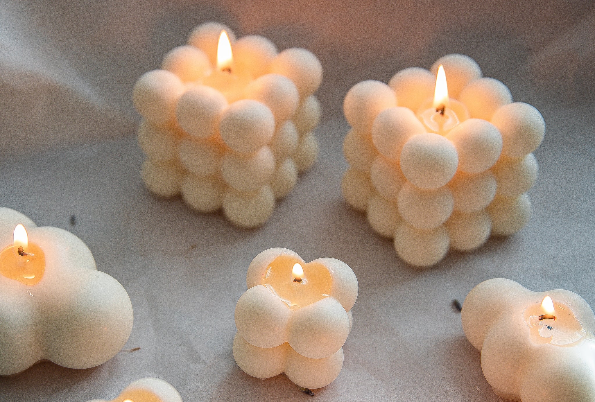 the bubble cube candle